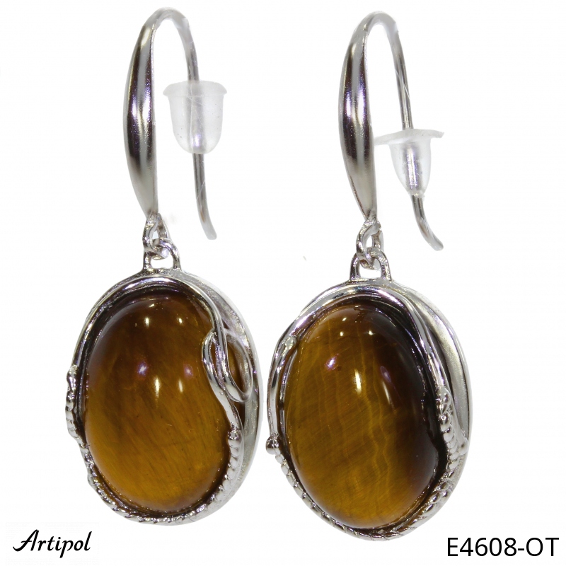Earrings E4608-OT with real Tiger’s Eye
