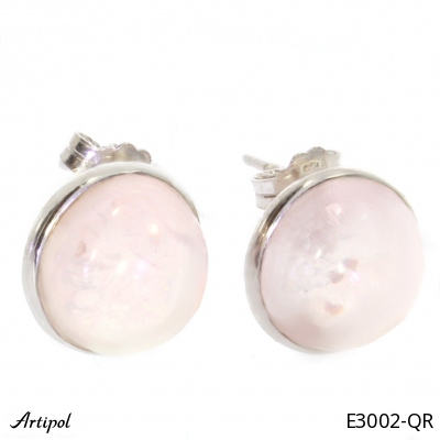 Earrings E3002-QR with real Rose Quartz