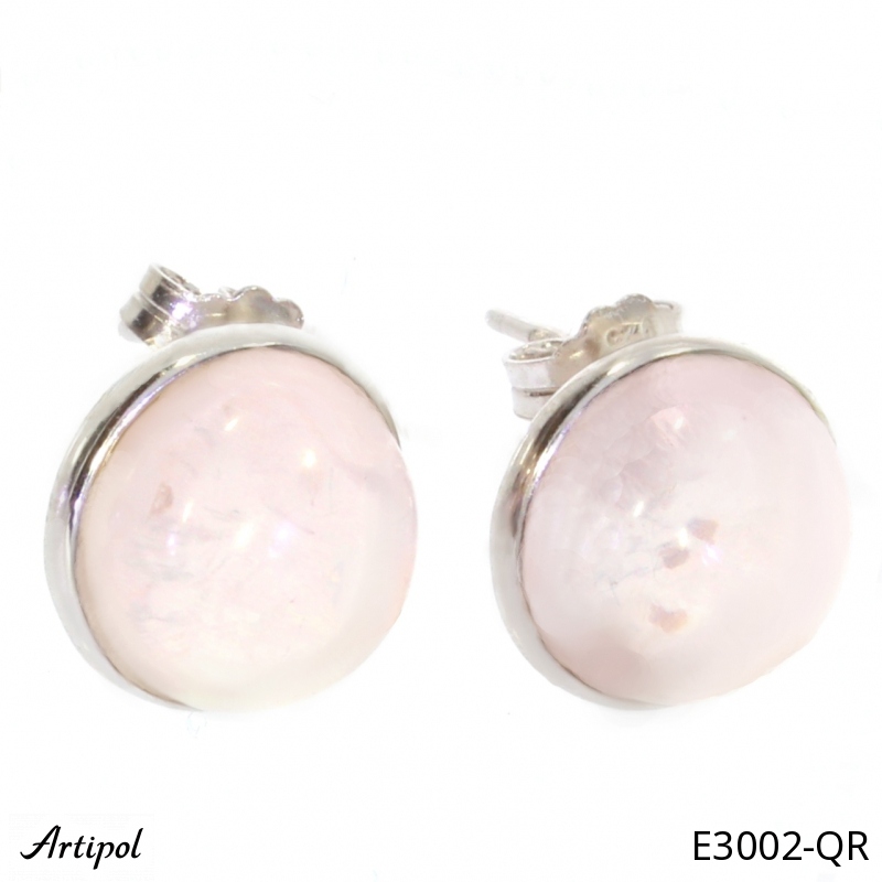 Boucles d'oreilles E3002-QR en Quartz rose véritable