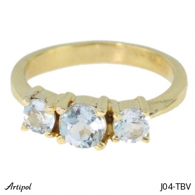 Ring J04-TBV with real Blue topaz gold plated