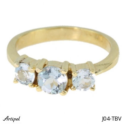 Ring J04-TBV with real Blue topaz