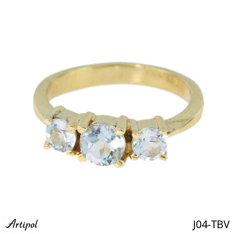 Ring J04-TBV with real Blue topaz
