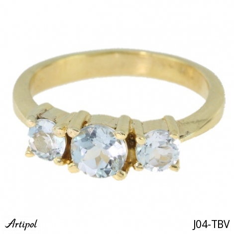 Ring J04-TBV mit echter vergoldetem blauen Topas