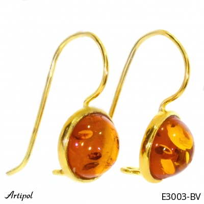 Earrings E3003-BV with real Amber gold plated