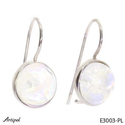 Earrings E3003-PL with real Rainbow Moonstone