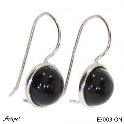 Earrings E3003-ON with real Black onyx