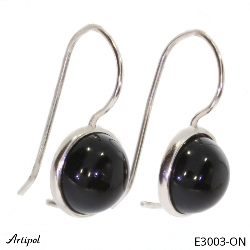 Earrings E3003-ON with real Black Onyx