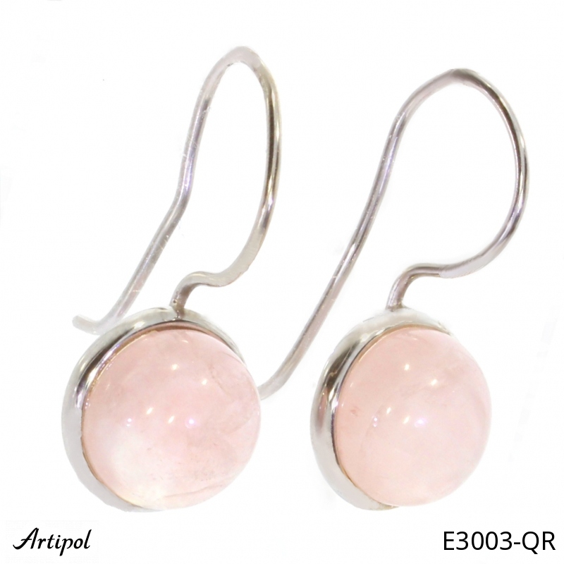 Boucles d'oreilles E3003-QR en Quartz rose véritable