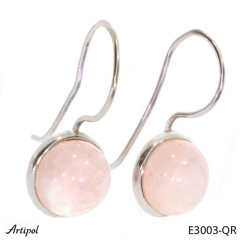 Earrings E3003-QR with real Rose quartz