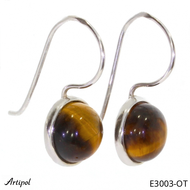 Earrings E3003-OT with real Tiger's eye