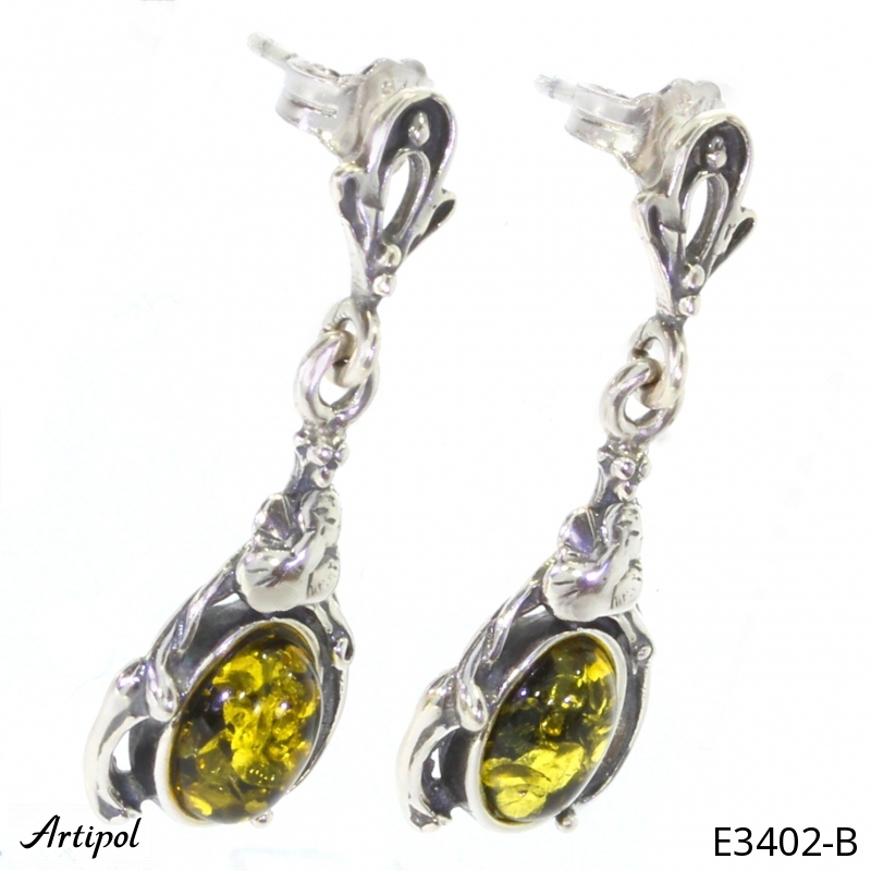 Boucles d'oreilles E3402-B en Ambre véritable