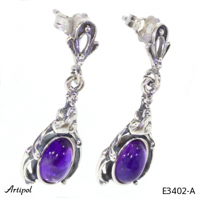 Earrings E3402-A with real Amethyst