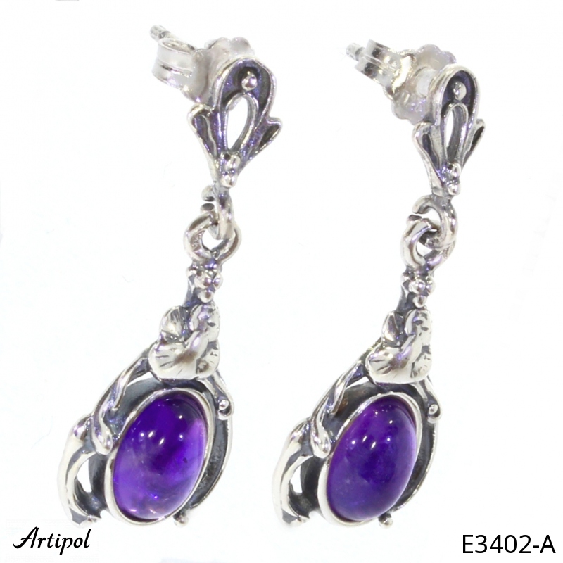 Boucles d'oreilles E3402-A en Améthyste véritable