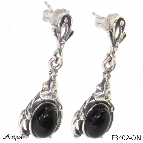 Boucles d'oreilles E3402-ON en Onyx noir véritable