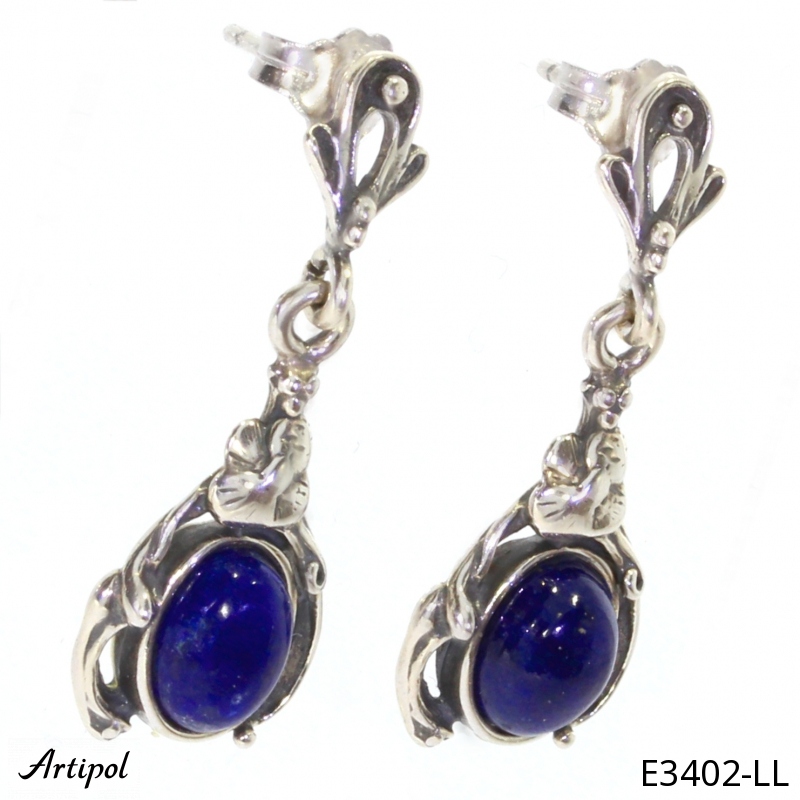 Earrings E3402-LL with real Lapis lazuli
