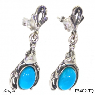 Earrings E3402-TQ with real Turquoise