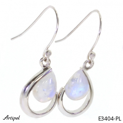 Earrings E3404-PL with real Rainbow Moonstone