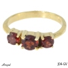 Ring J04-GV with real Red garnet gold plated