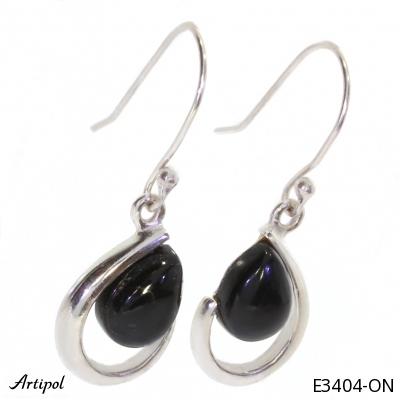 Earrings E3404-ON with real Black onyx
