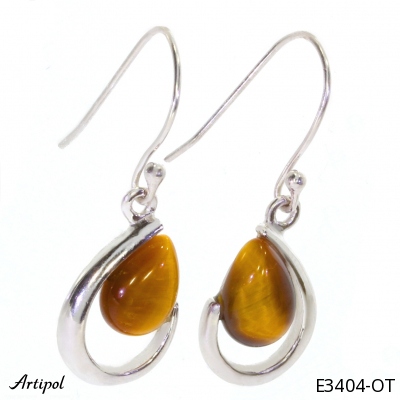 Earrings E3404-OT with real Tiger's eye