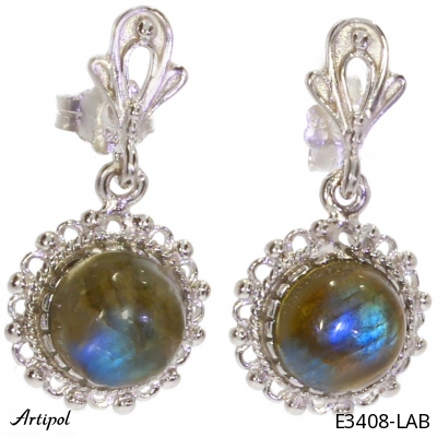 Earrings E3408-LAB with real Labradorite