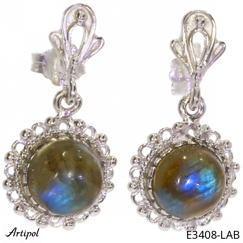 Earrings E3408-LAB with real Labradorite