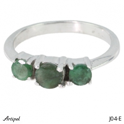 Ring J04-E with real Emerald