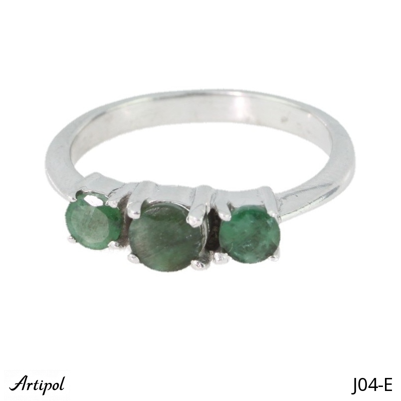 Ring J04-E with real Emerald