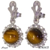 Earrings E3408-OT with real Tiger's eye