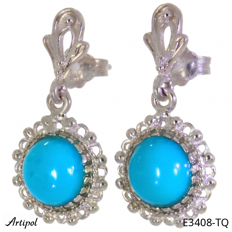 Boucles d'oreilles E3408-TQ en Turquoise véritable