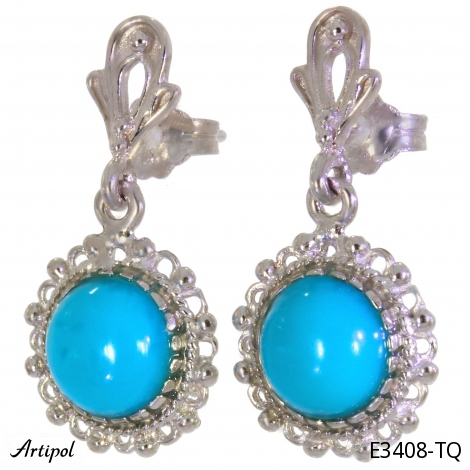 Earrings E3408-TQ with real Turquoise