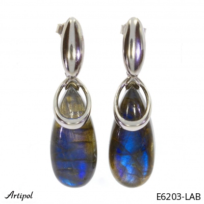 Earrings E6203-LAB with real Labradorite