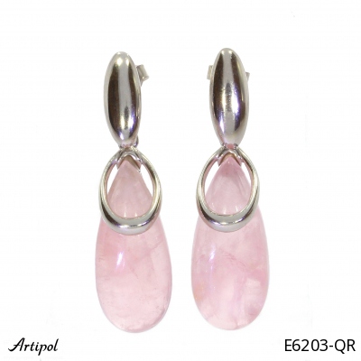 Boucles d'oreilles E6203-QR en Quartz rose véritable