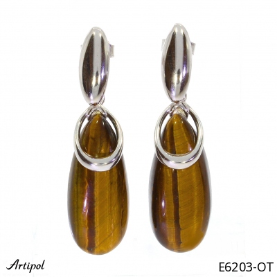 Earrings E6203-OT with real Tiger's eye