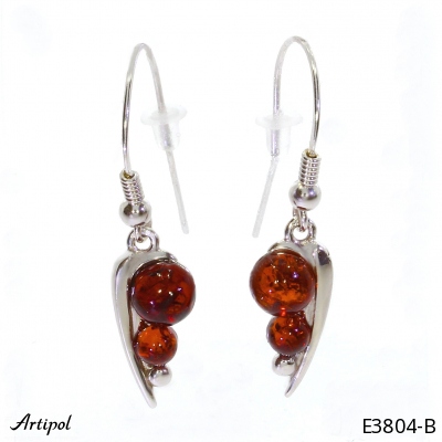 Earrings E3804-B with real Amber