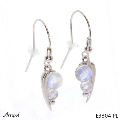 Earrings E3804-PL with real Rainbow Moonstone
