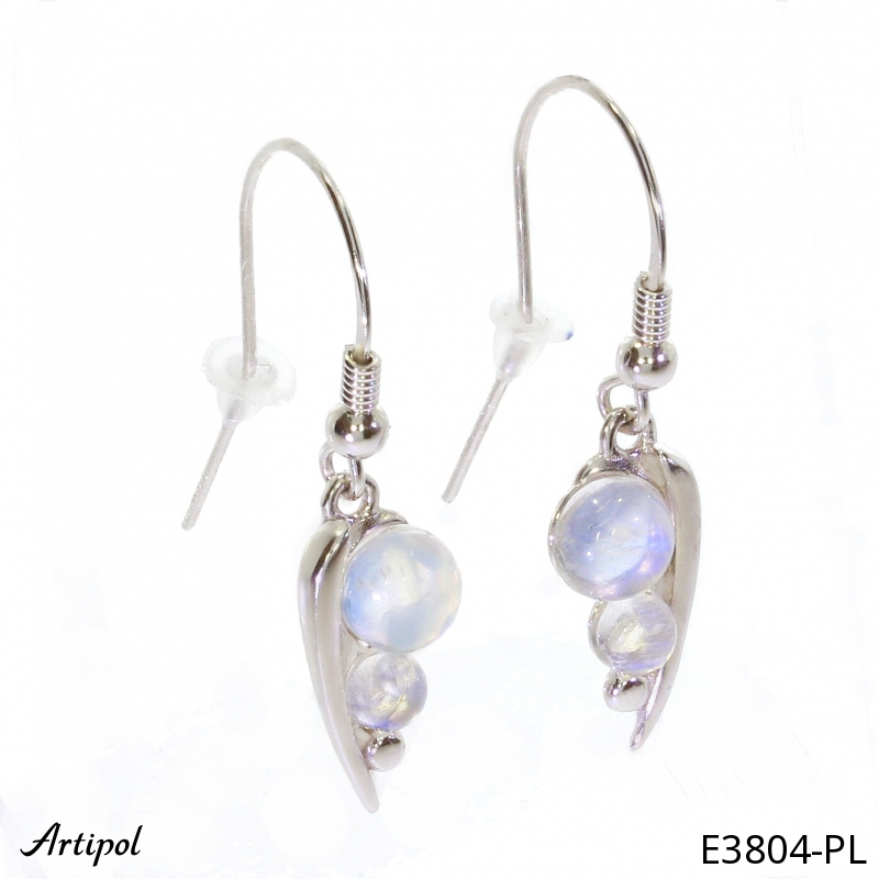 Earrings E3804-PL with real Moonstone