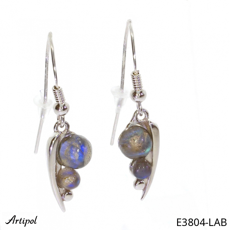 Boucles d'oreilles E3804-LAB en Labradorite véritable