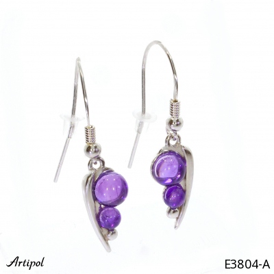 Earrings E3804-A with real Amethyst