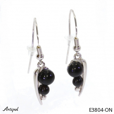 Earrings E3804-ON with real Black onyx