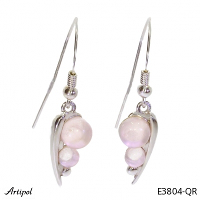 Earrings E3804-QR with real Rose quartz
