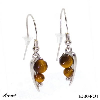 Earrings E3804-OT with real Tiger's eye