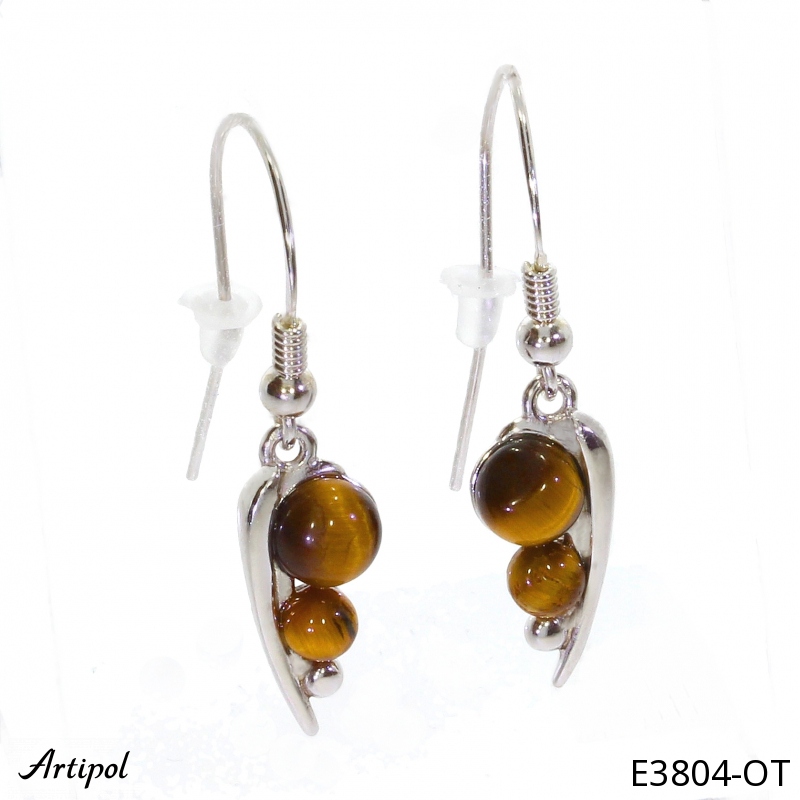 Boucles d'oreilles E3804-OT en Oeil de tigre véritable