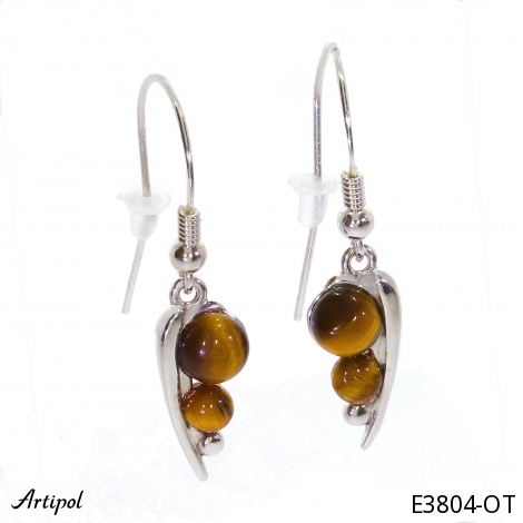 Boucles d'oreilles E3804-OT en Oeil de tigre véritable