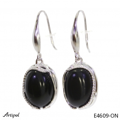 Earrings E4609-ON with real Black onyx