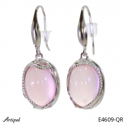 Earrings E4609-QR with real Rose quartz