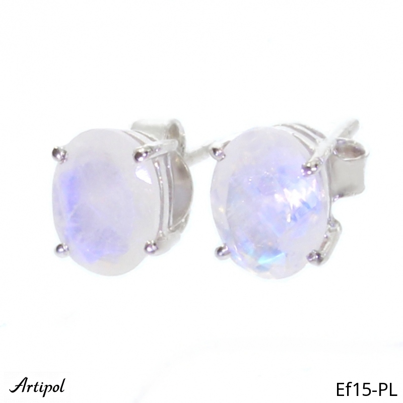 Earrings EF15-PL with real Moonstone