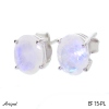 Earrings Ef15-PL with real Rainbow Moonstone