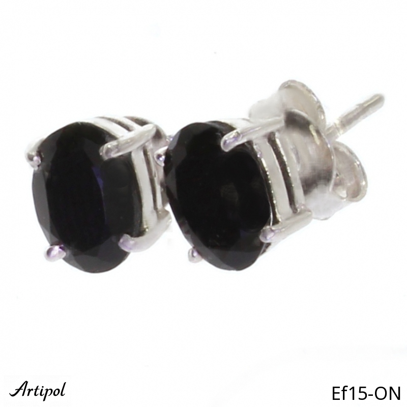 Boucles d'oreilles EF15-ON en Onyx noir véritable