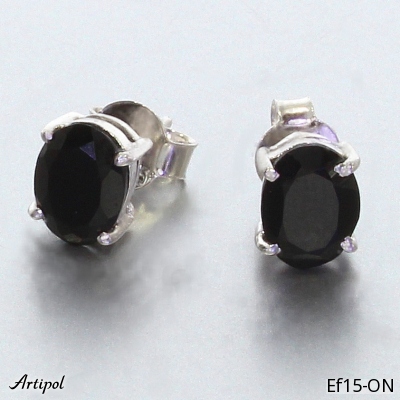 Boucles d'oreilles EF15-ON en Onyx noir véritable